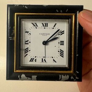 more of my uncle’s stuff. Vintage Cartier Desk alarm clock.